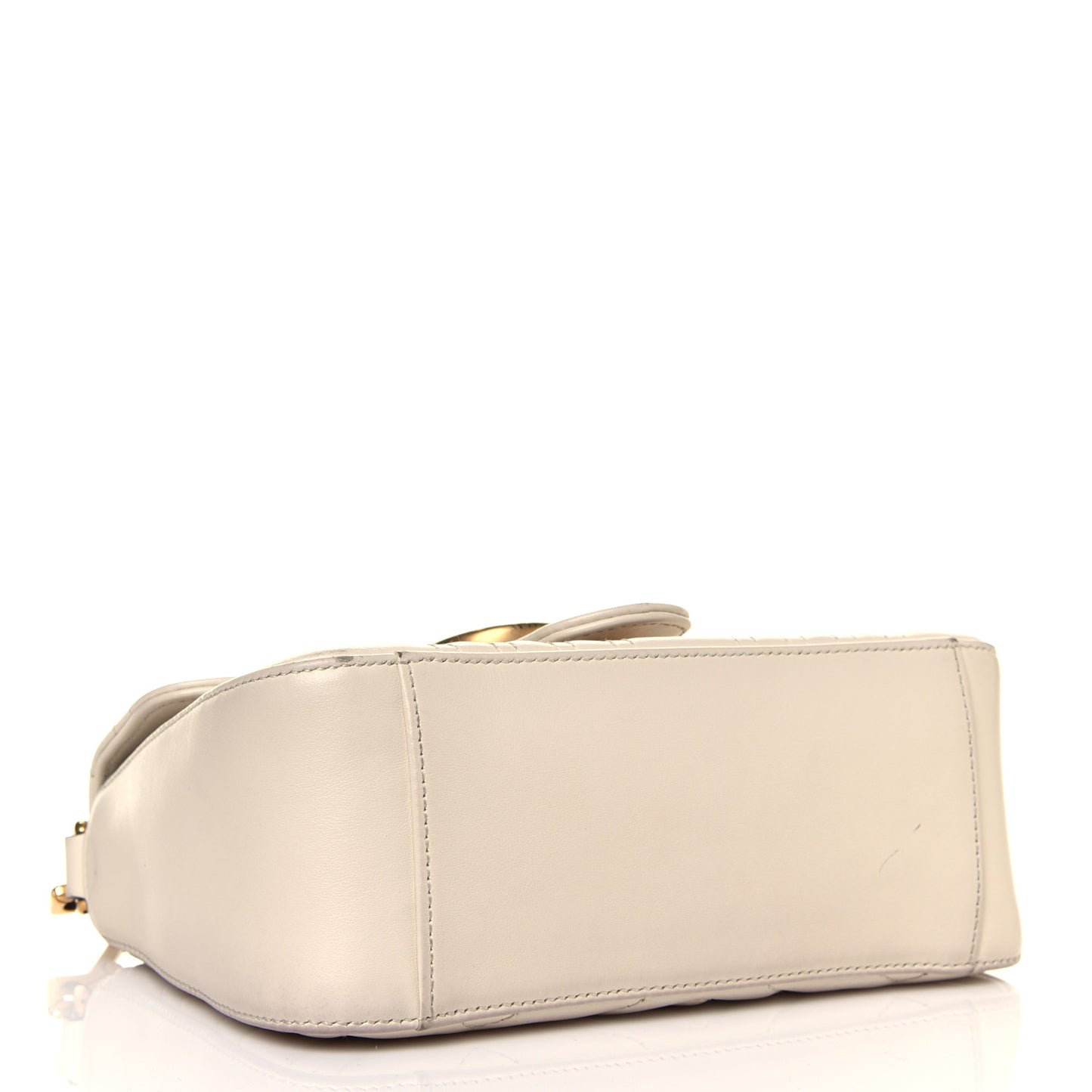 Calfskin Matelasse Mini GG Marmont Top Handle Shoulder Bag White