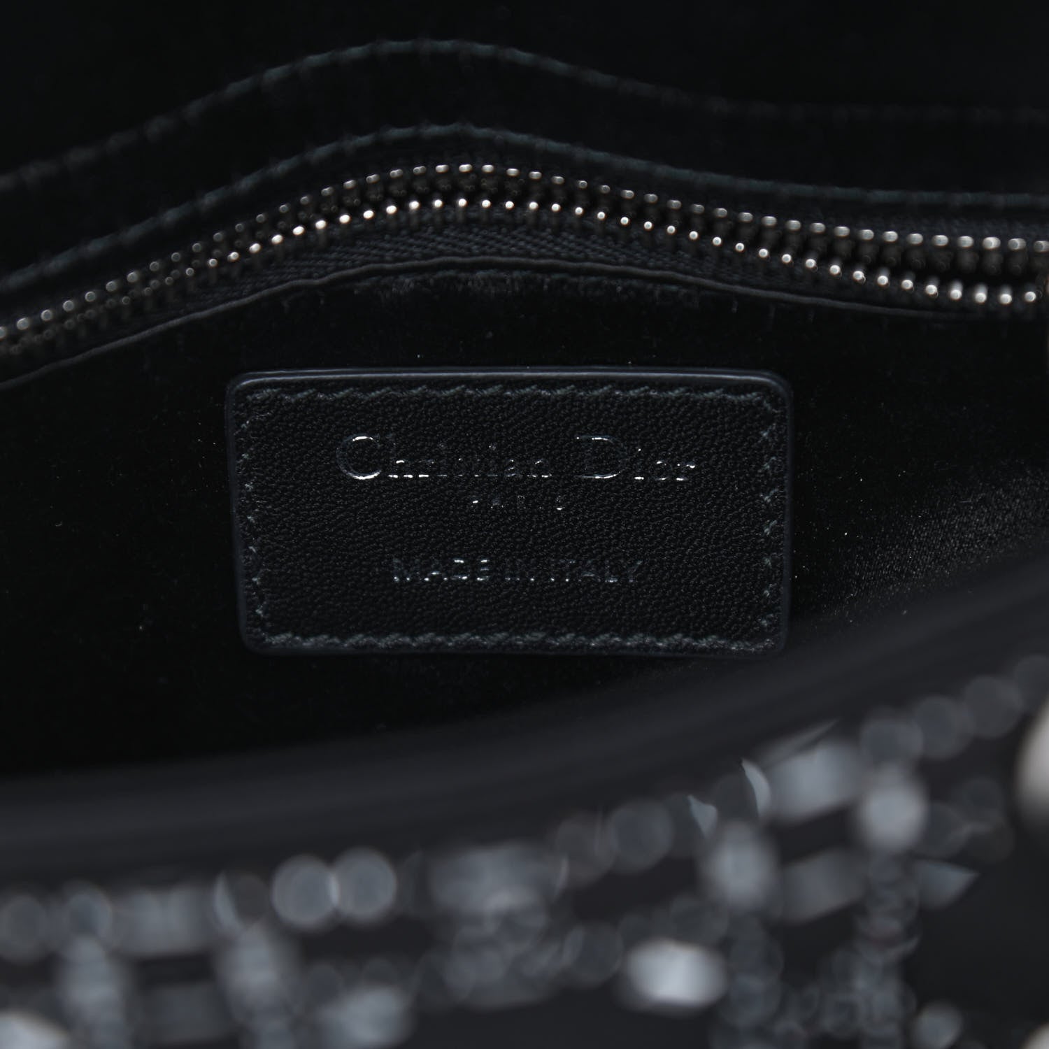 Christian Dior Satin Crystal Cannage Mini Lady Dior Black 5 of 7