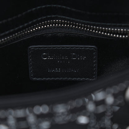 Christian Dior Satin Crystal Cannage Mini Lady Dior Black 5 of 7