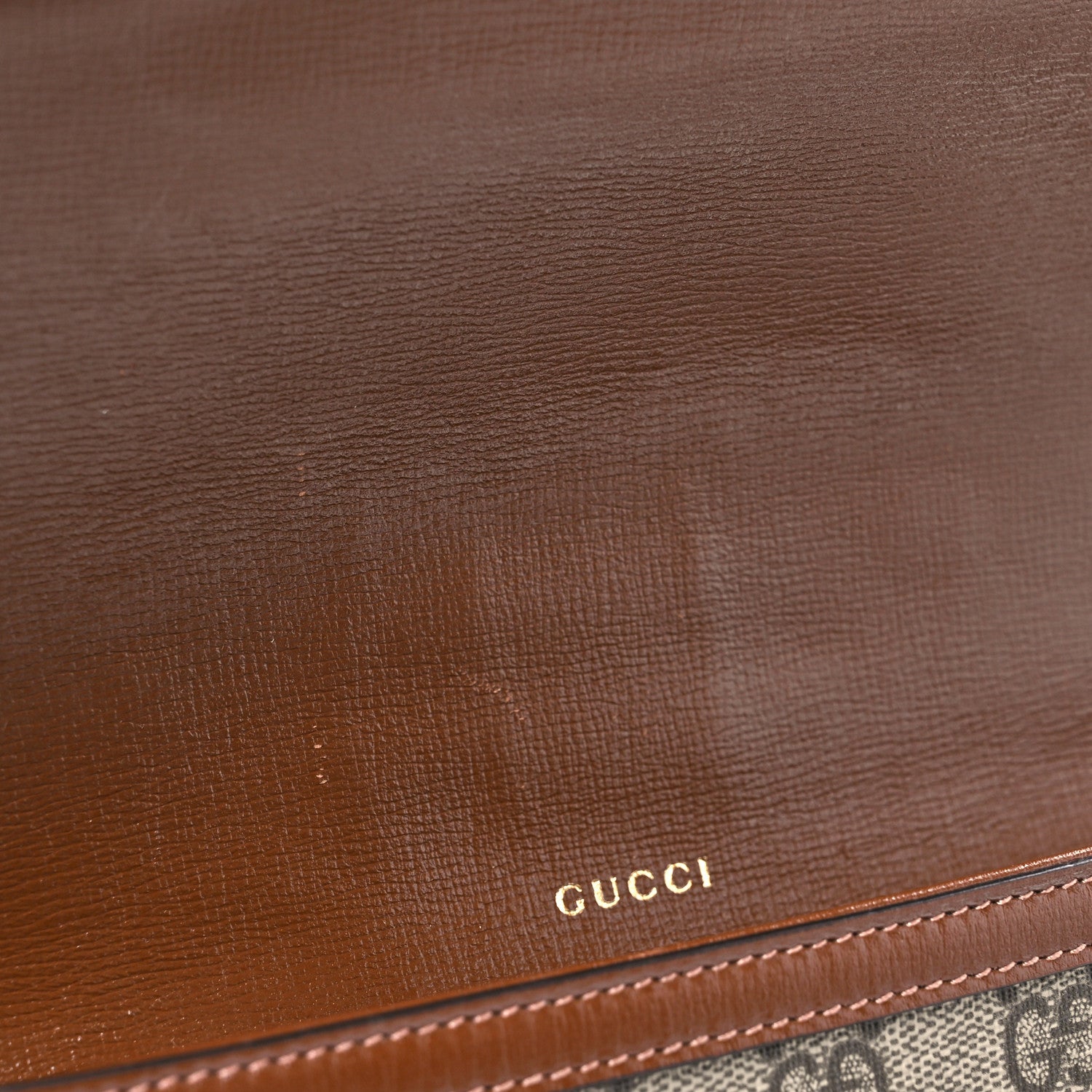 Gucci GG Supreme Monogram Web Mini Horsebit 1955 Shoulder Bag Beige Brown Sugar 12 of 12