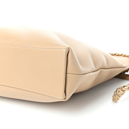 Chanel Calfskin Stitched Small Shopping Tote Dark Beige 9 of 11