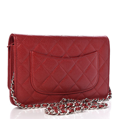 Chanel Caviar Quilted Wallet on Chain WOC Red 3 of 11