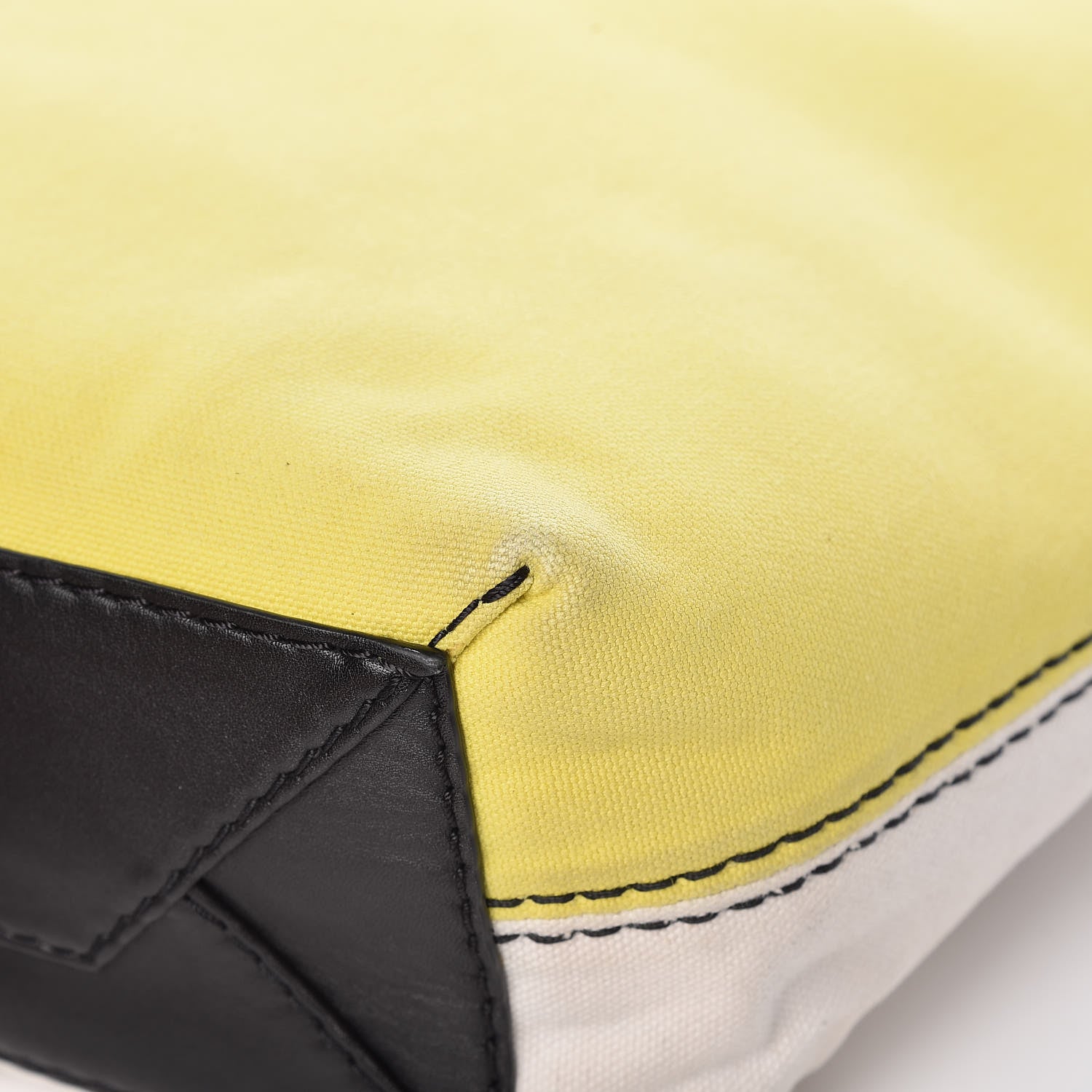Celine Canvas Small Twisted Cabas Yellow Natural 11 of 17