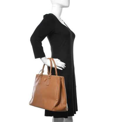Prada Saffiano Large Galleria Double Zip Tote Caramel 2 of 9