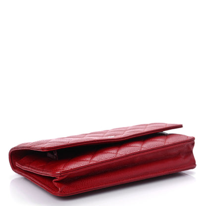 Chanel Caviar Quilted Wallet On Chain WOC Red 4 of 9