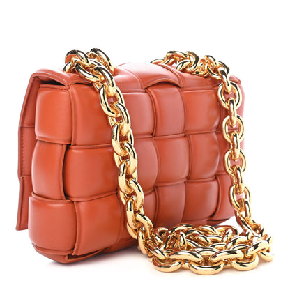 Bottega Veneta Lambskin Maxi Intreccio Padded Chain Cassette Crossbody Bag Maple 2 of 7
