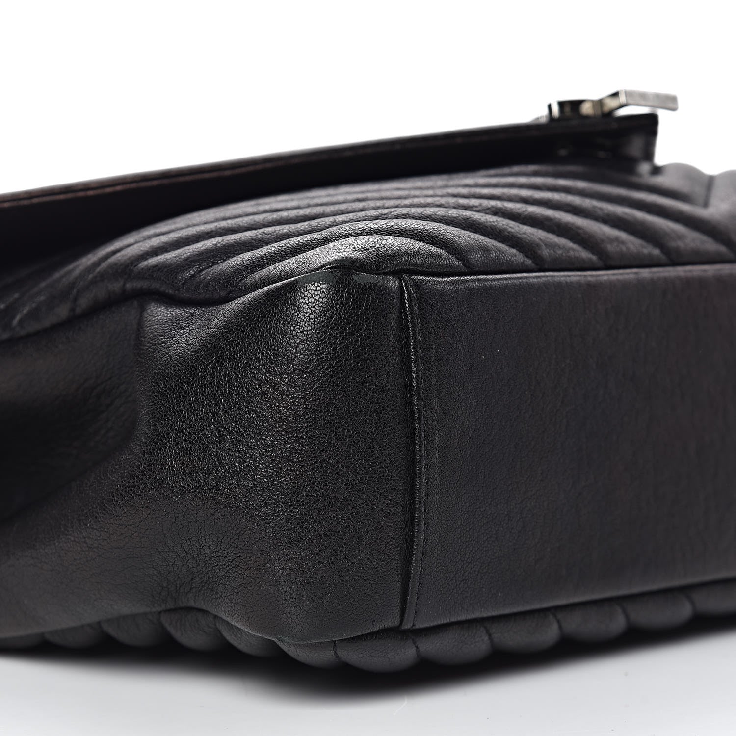 Saint Laurent Sheepskin Matelasse Chevron Monogram Large College Satchel Black 9 of 21