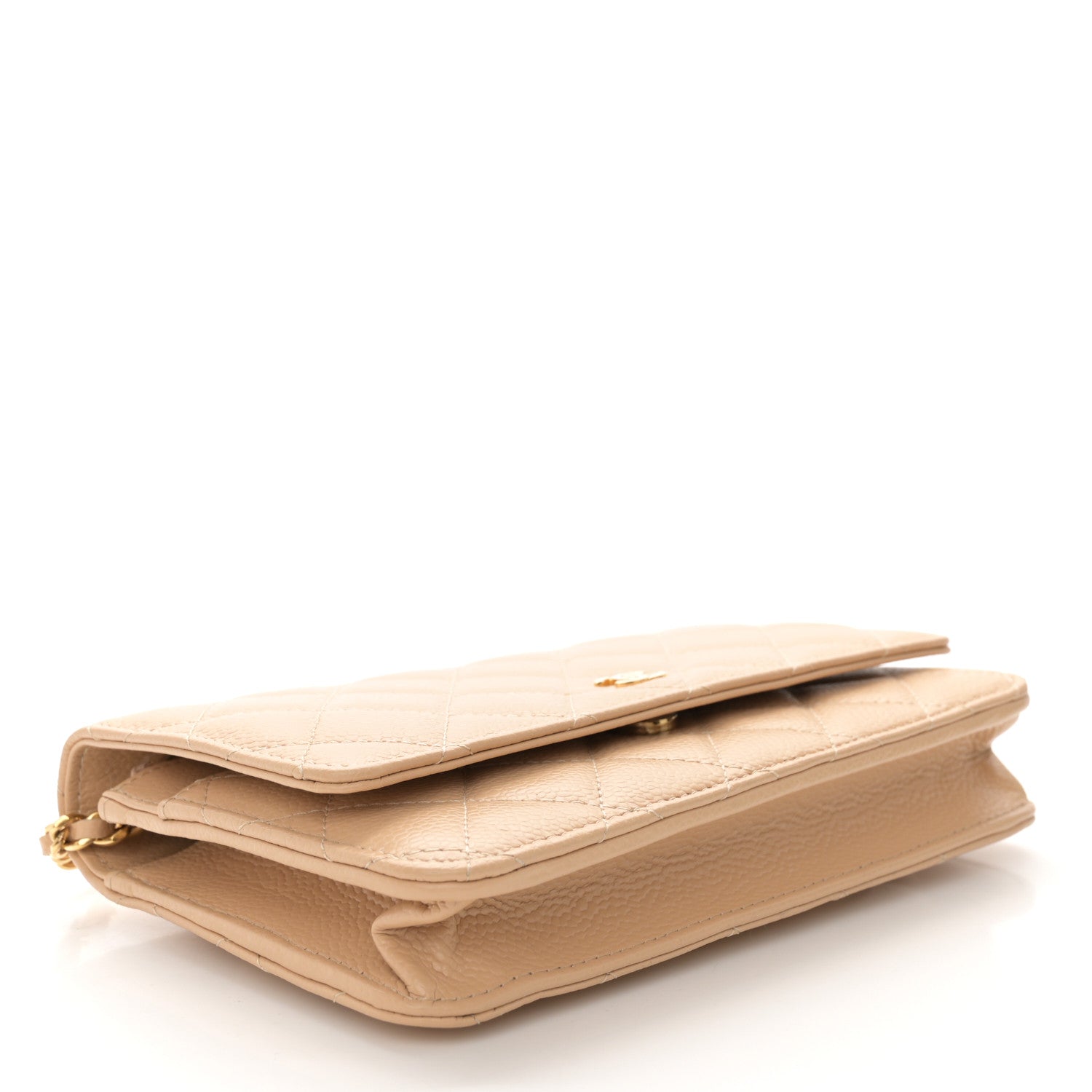 Chanel Caviar Quilted Wallet On Chain WOC Beige 4 of 12