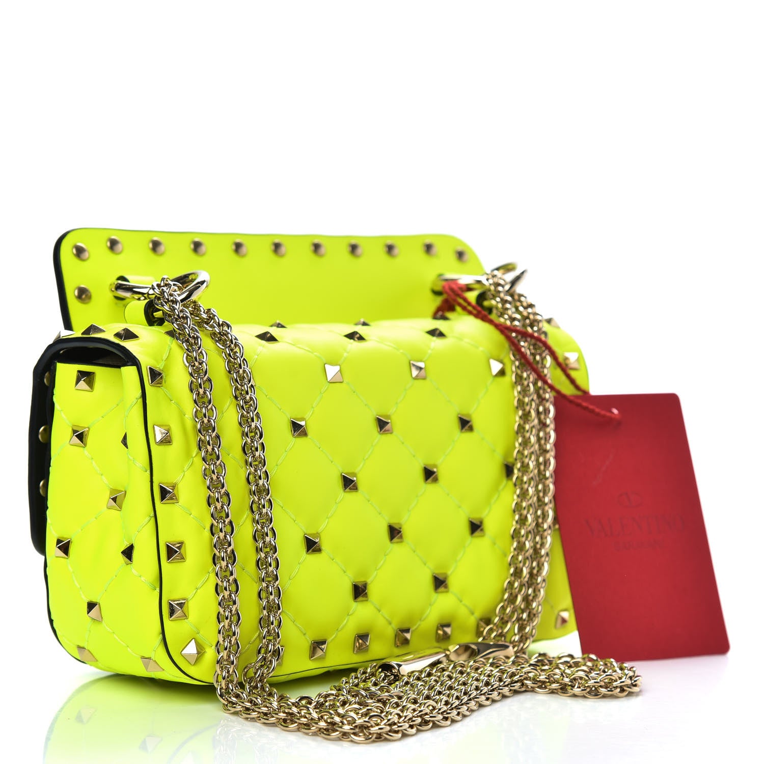Valentino Garavani Calfskin Mini Rockstud Spike Shoulder Bag Lime 3 of 8