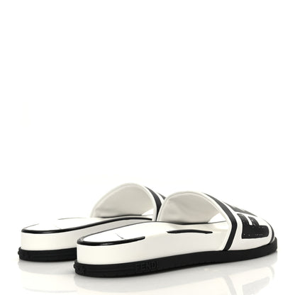 Fendi X JOSHUA VIDES Roma Calfskin Fussbetts Slide Sandals 36 Snow White Black 4 of 7