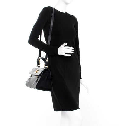 Saint Laurent Calfskin Canvas Small Muse Two Black 2 of 10