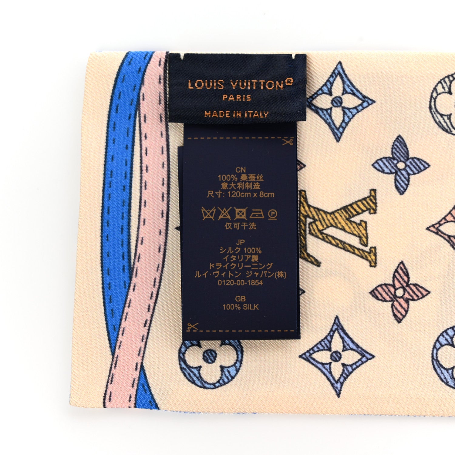 Louis Vuitton Silk Monogram Up And Away Bandeau Light Blue 3 of 3