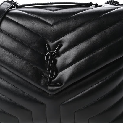 Saint Laurent Calfskin Y Quilted Monogram Medium Loulou Chain Satchel Black 10 of 10