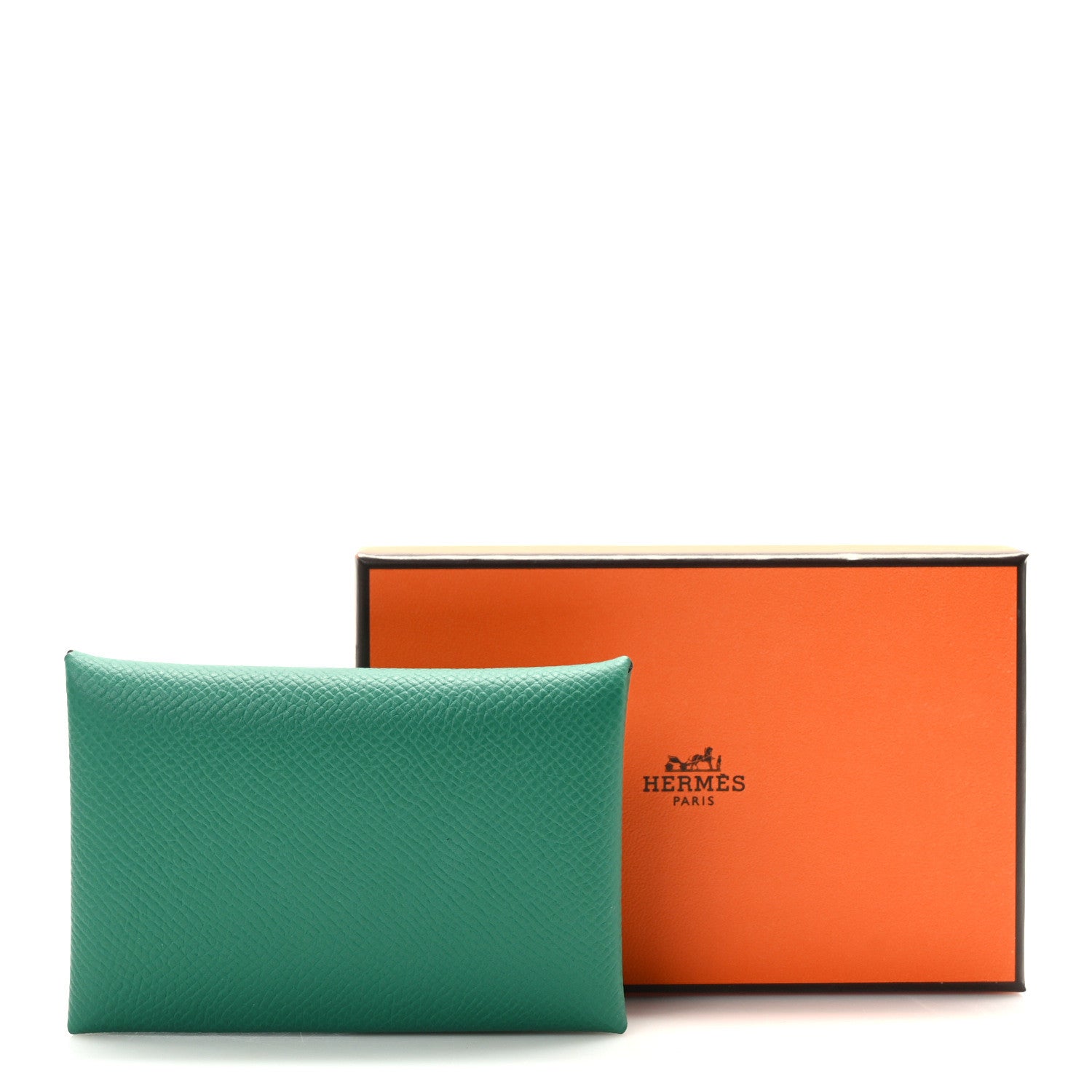 Hermes Epsom Verso Calvi Duo Card Case Vert Vertigo Jaune Milton 7 of 7