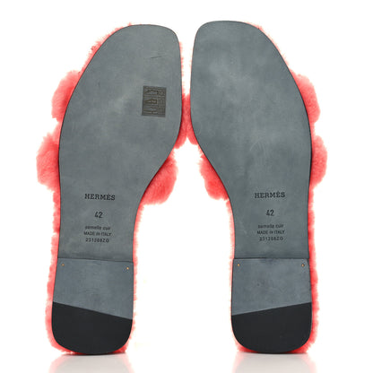 Hermes Woolskin Oran Sandals 42 Rose Du Desert 5 of 8