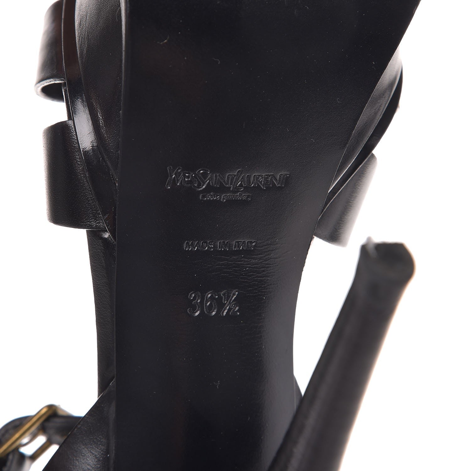 Saint Laurent Calfskin Tribute 105 Platform Sandals 36.5 Black 8 of 12
