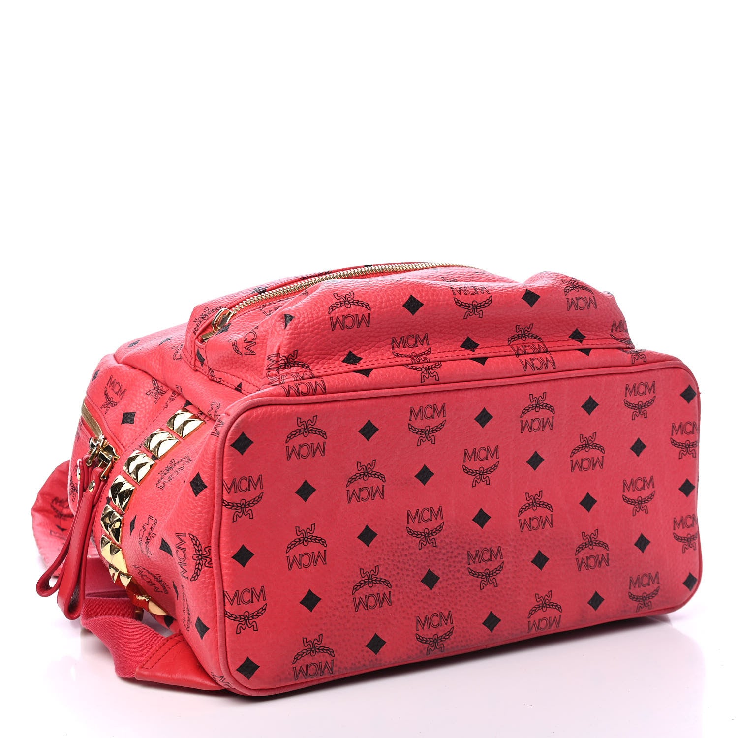 MCM Visetos Large Side Studs Stark Backpack Corail 3 of 7