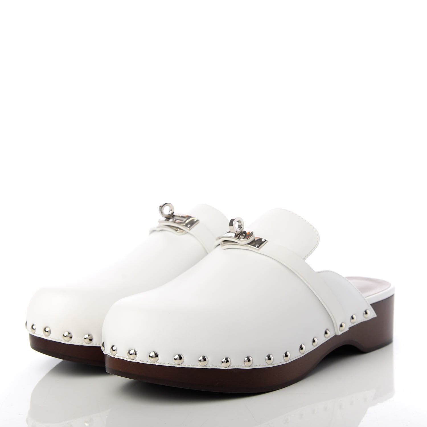 Hermes Calfskin Carlotta Mules 39 White 3 of 10