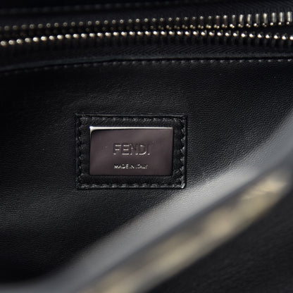 Fendi Vitello Dolce Shiny Nappa Plexglass Granite Medium Peekaboo Iconic Satchel Black 9 of 11