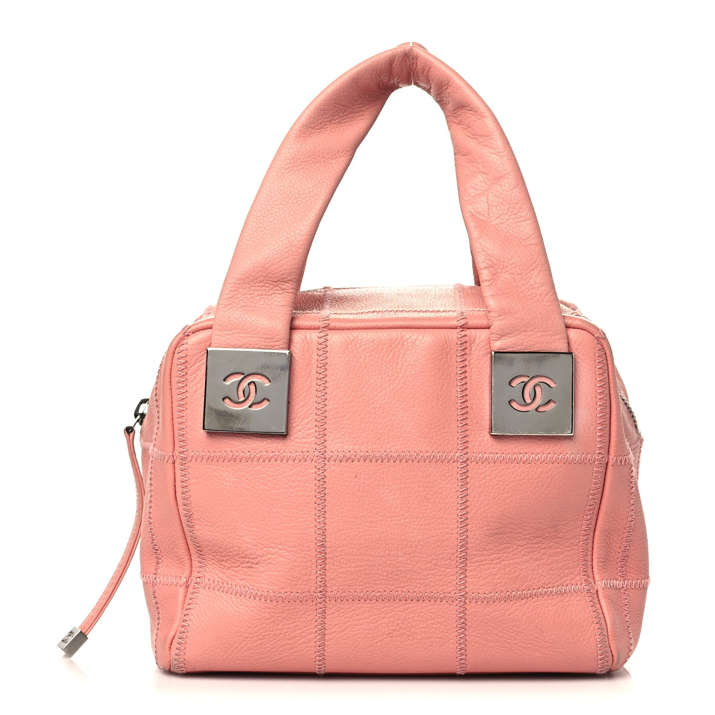 Caviar Square Stitched Bowler Pink