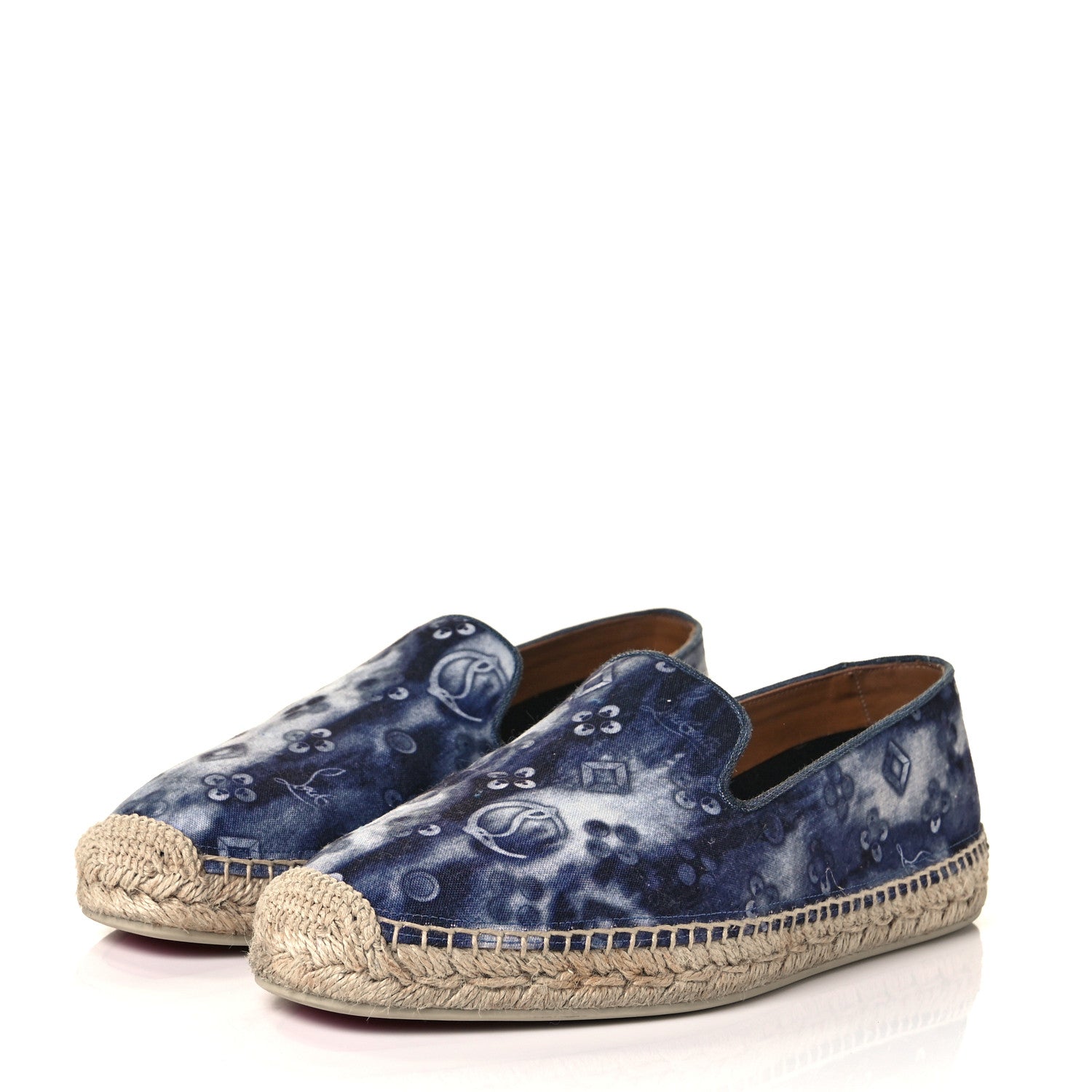 Christian Louboutin Denim Tie Dye Punk Mens Nanou Orlato Flat Espadrilles 41 Multicolor 3 of 7