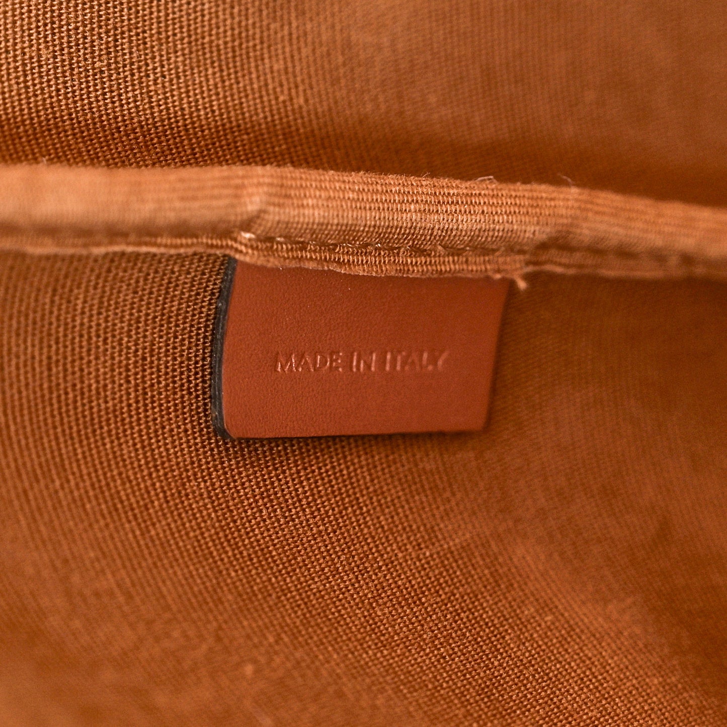 Triomphe Canvas Calfskin Medium Bucket Bag Tan
