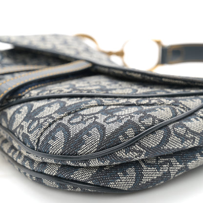 Christian Dior Monogram Double Saddle Bag Navy Blue 10 of 10