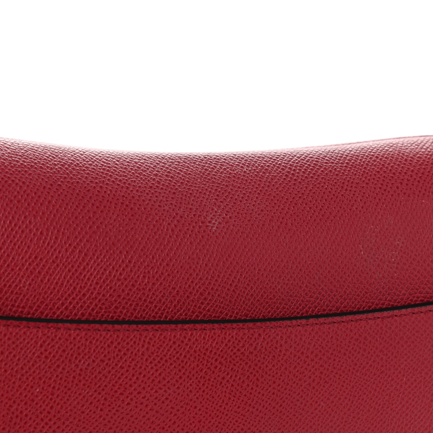 Grained Calfskin Saddle Bag Burgundy