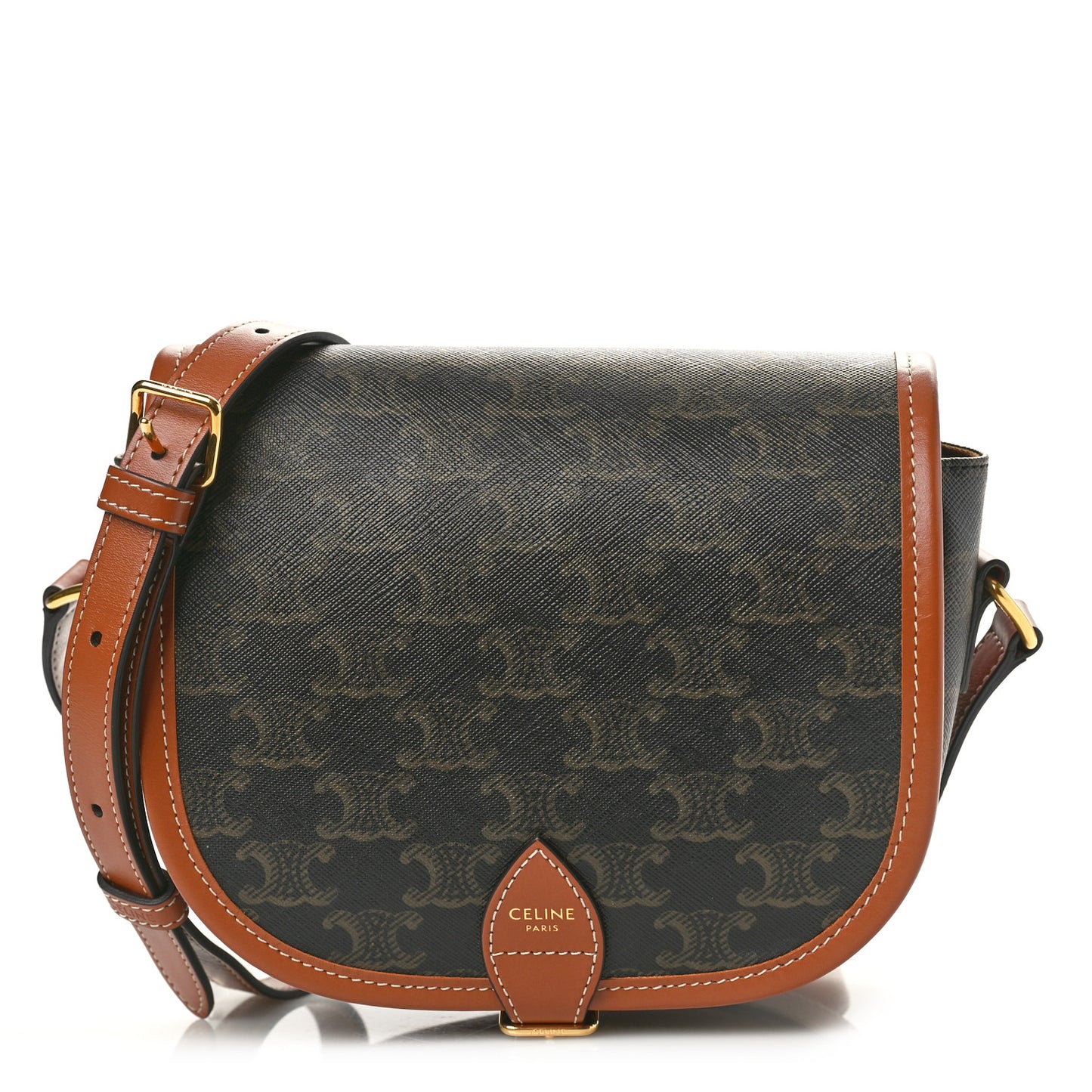 Triomphe Canvas Medium Folco Bag Tan