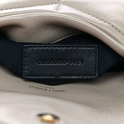 Saint Laurent Lambskin Monogram Loulou Puffer Pouch Clutch Dark Beige 8 of 15