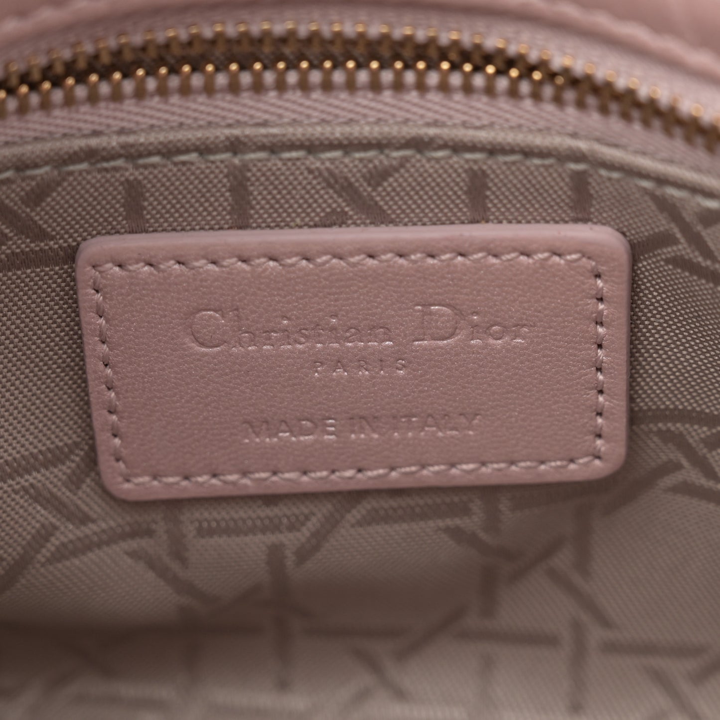 Metallic Lambskin Cannage Mini Lady Dior Lotus