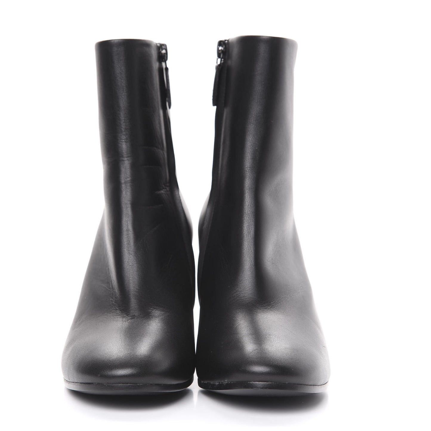 Shiny Sheepskin 20mm Oval Booties 38 Black