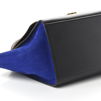 Celine Drummed Calfskin Suede Medium Tri-color Trapeze Indigo 6 of 10