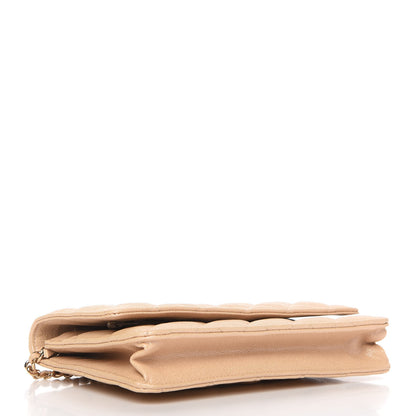 Chanel Iridescent Caviar Quilted Wallet On Chain WOC Beige 4 of 12