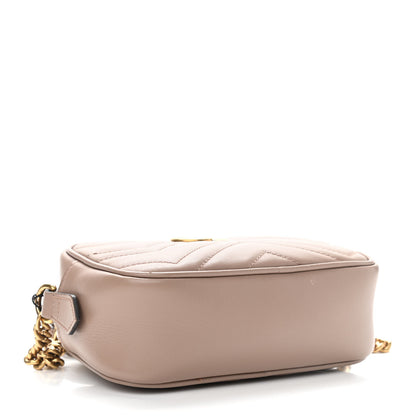 Gucci Calfskin Matelasse Mini GG Marmont Chain Shoulder Bag Porcelain Rose 3 of 15