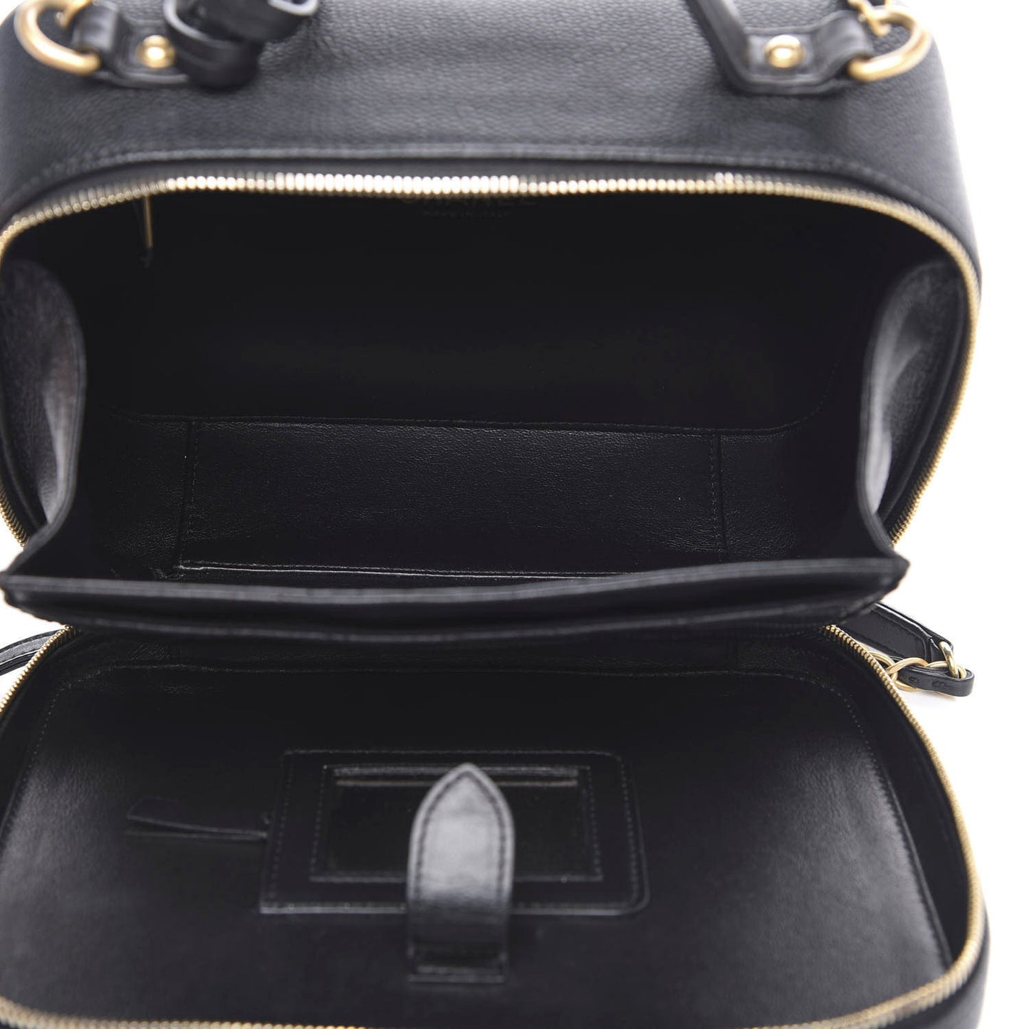 Caviar Quilted Large CC Filigree Vanity Case Navy