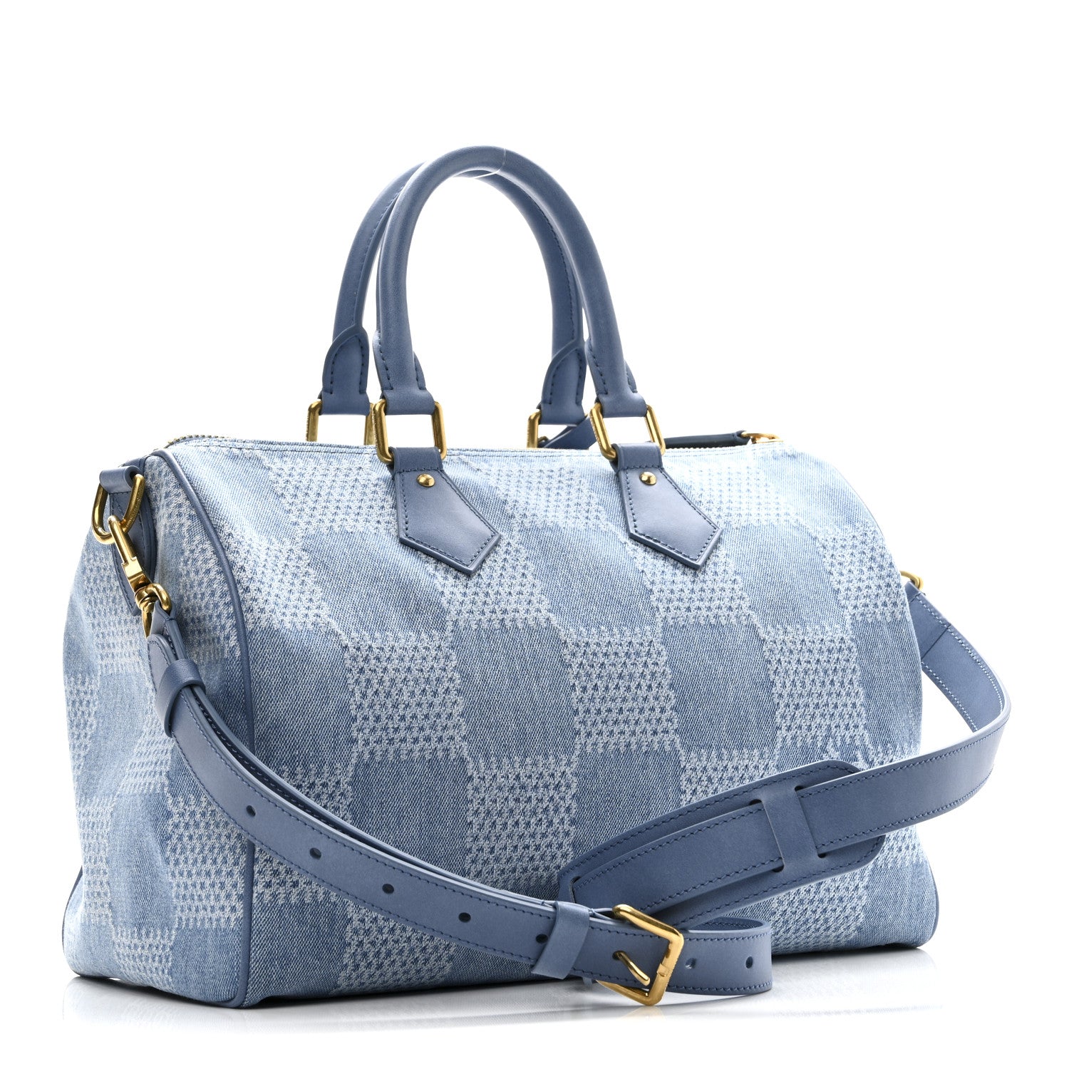 Louis Vuitton Damier Denim 3D Speedy Bandouliere 30 Denim Blue 3 of 9