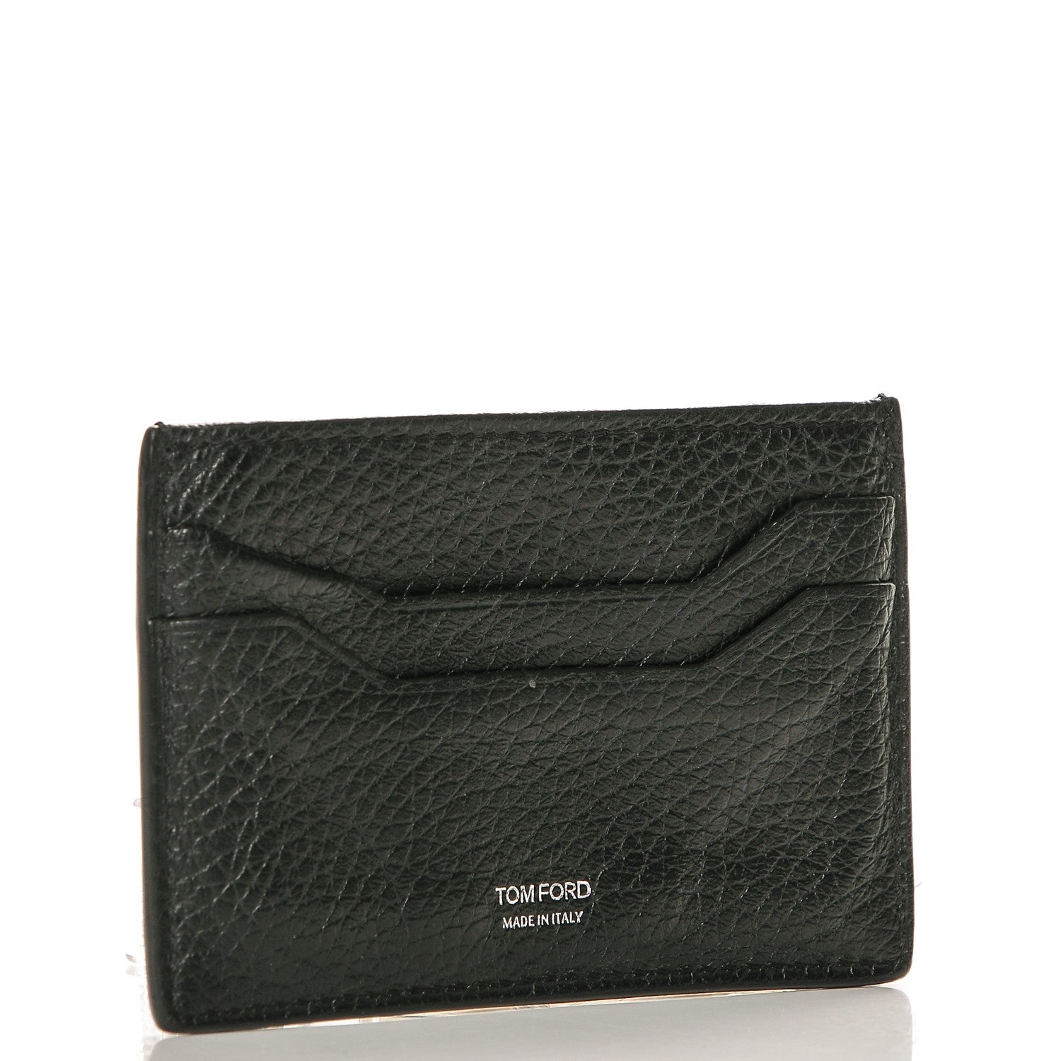 Tom Ford Grained Calfskin Open Side Card Holder Black 3 of 6