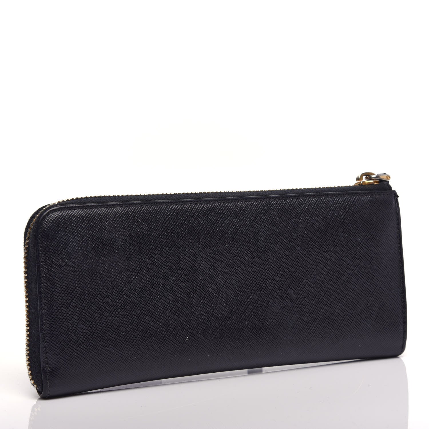 Prada Saffiano Zip Around Wallet Black 3 of 10