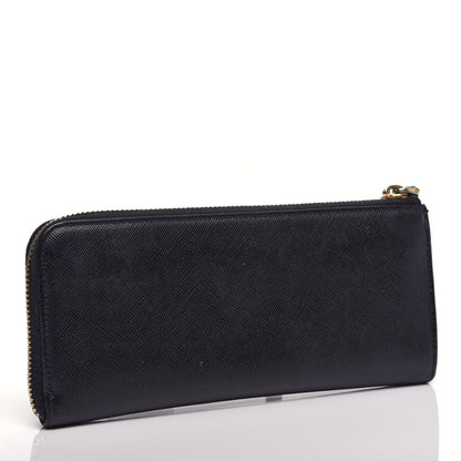 Prada Saffiano Zip Around Wallet Black 3 of 10