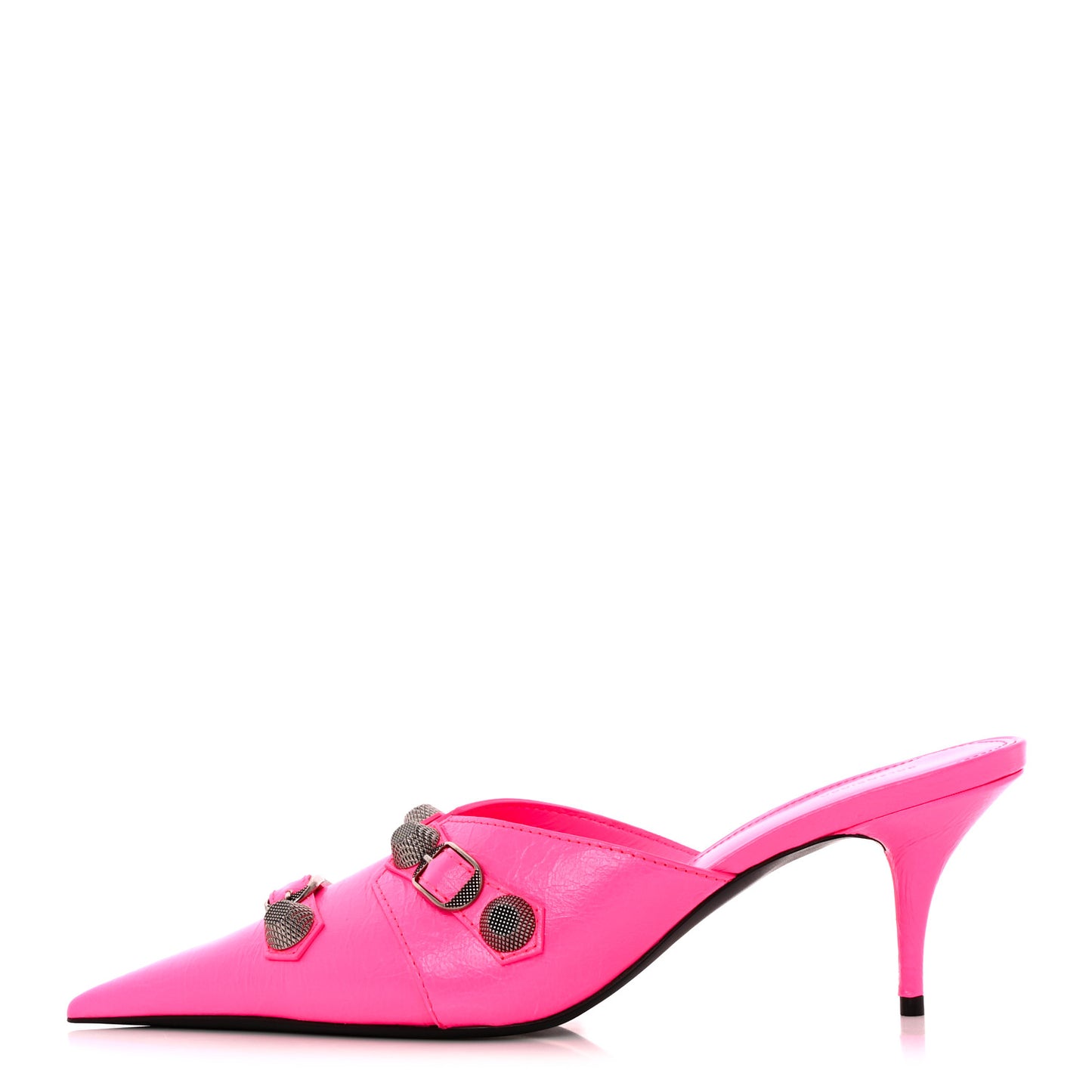 Agneau Arena Cagole 70mm Mules 40.5 Fluo Pink