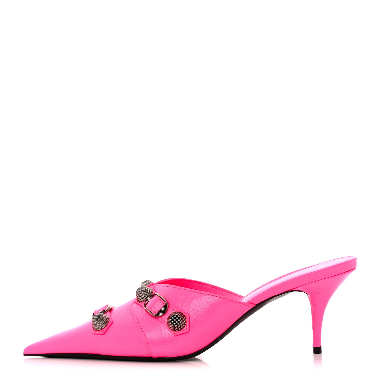 Balenciaga Agneau Arena Cagole 70mm Mules 40.5 Fluo Pink 1 of 10