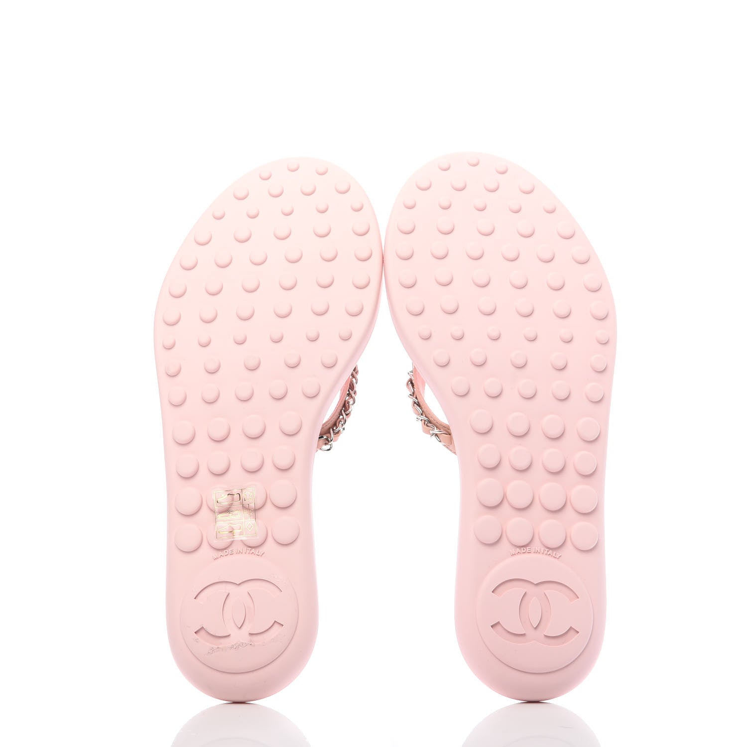 Chanel Calfskin CC Chain Thong Sandals 37 Pink 5 of 8