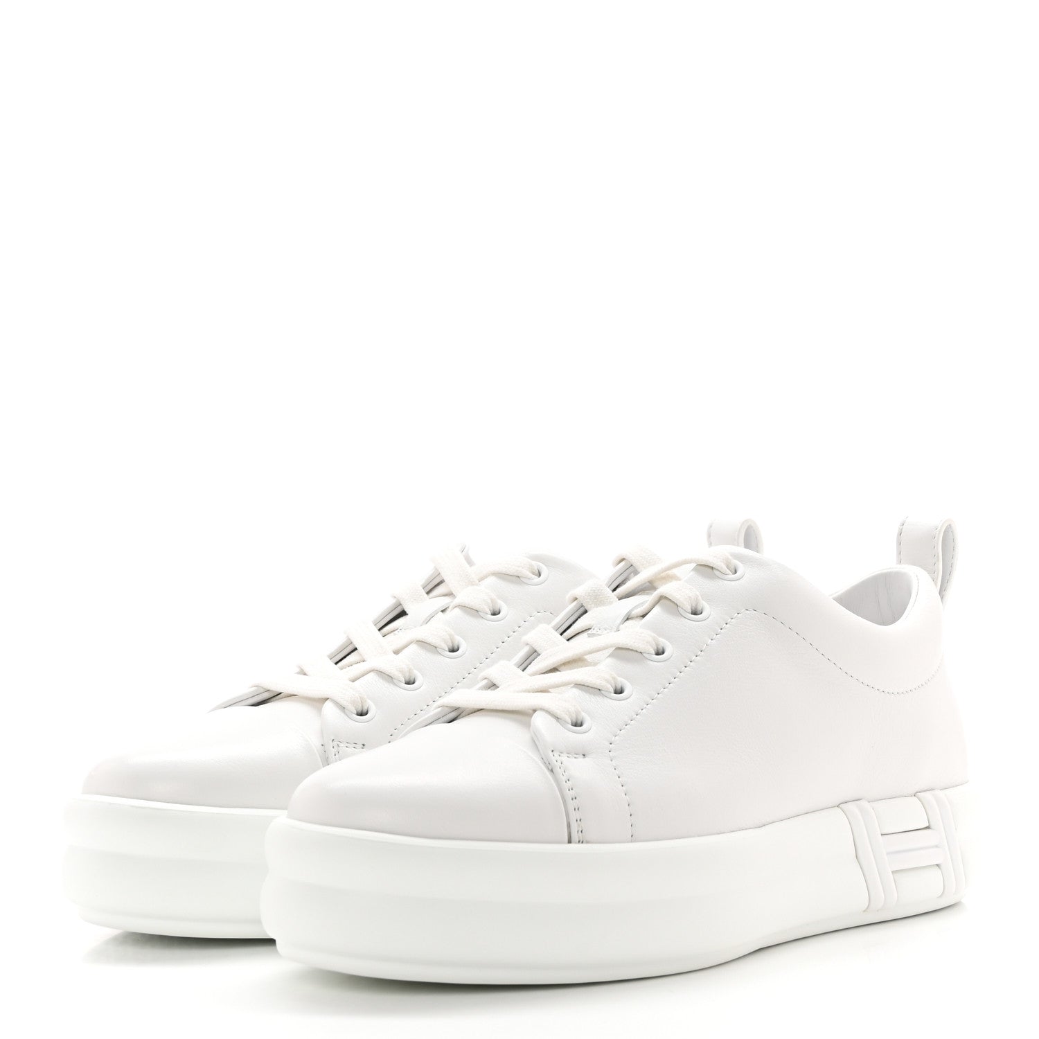 Hermes Calfskin Womens Happy Sneakers 37 White 3 of 12