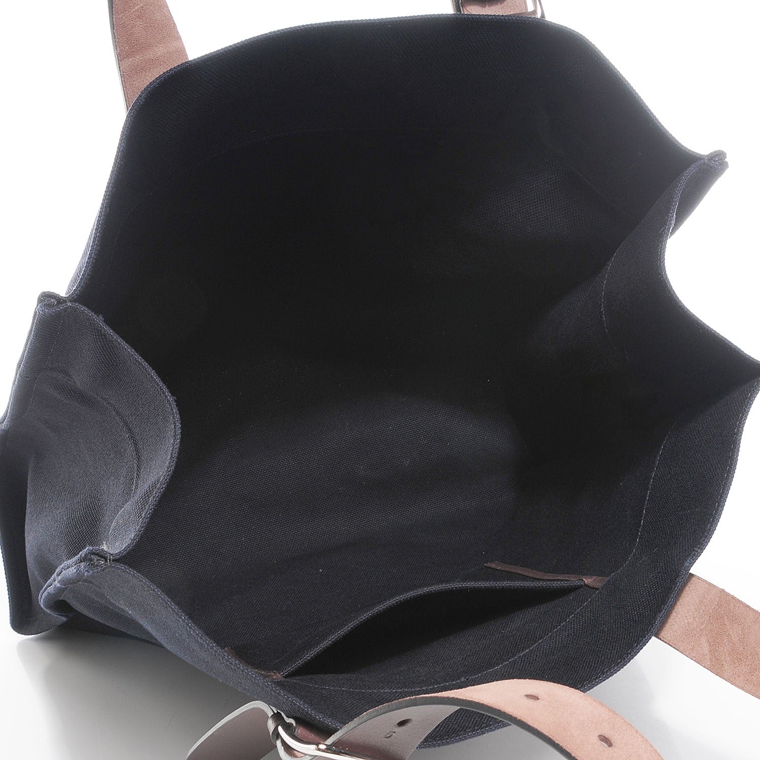 Hermes Canvas Calfskin Etriviere Shopping Tote Black 5 of 8