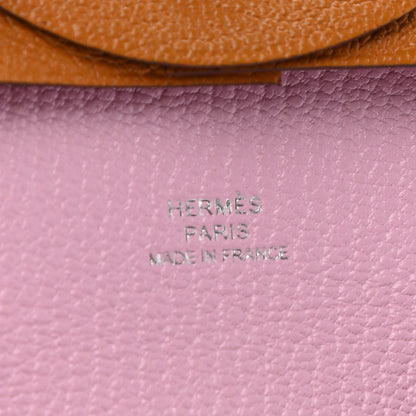 Hermes Chevre Mysore Bastia Verso Coin Purse Caramel Mauve Sylvestre 6 of 7