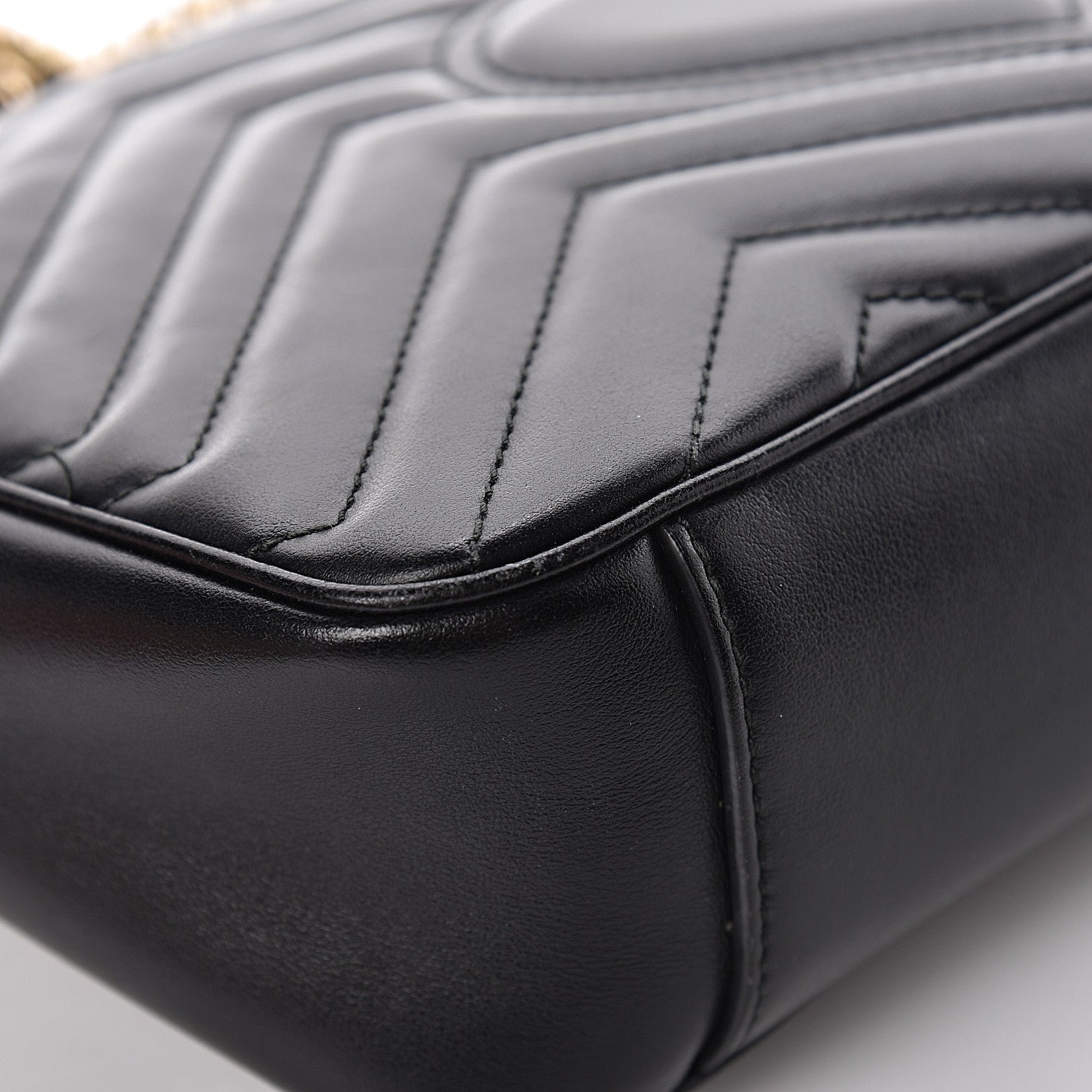 Gucci Calfskin Matelasse Small GG Marmont Shoulder Bag Black 16 of 18