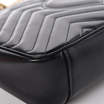Gucci Calfskin Matelasse Small GG Marmont Shoulder Bag Black 16 of 18