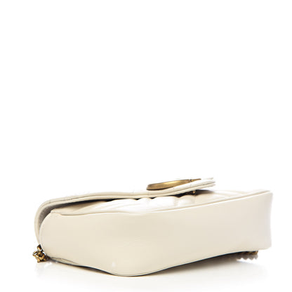 Gucci Calfskin Matelasse Super Mini GG Marmont Shoulder Bag White 4 of 12