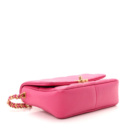 Chanel Shiny Caviar Quilted Small Chain Melody Flap Dark Pink 4 of 11